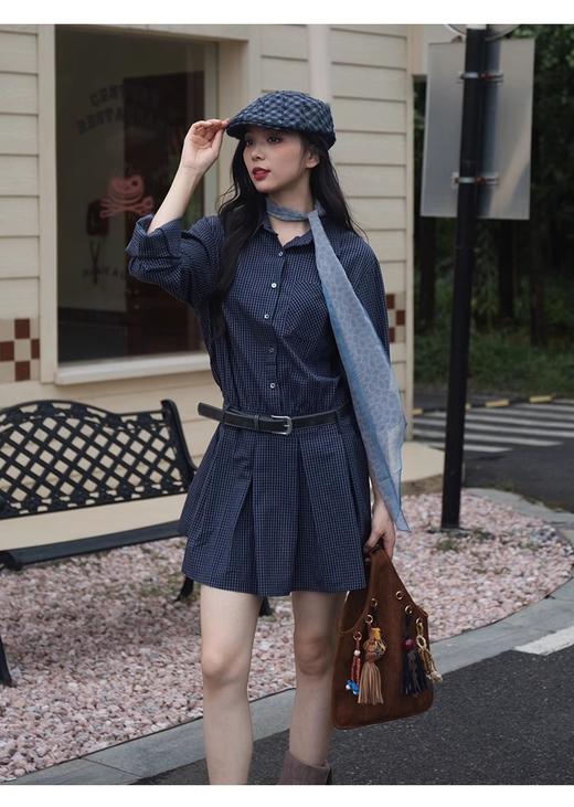 【门店同款】ENJOY秋季“城市与旷野”格纹腰带连衣裙 164543491 商品图1