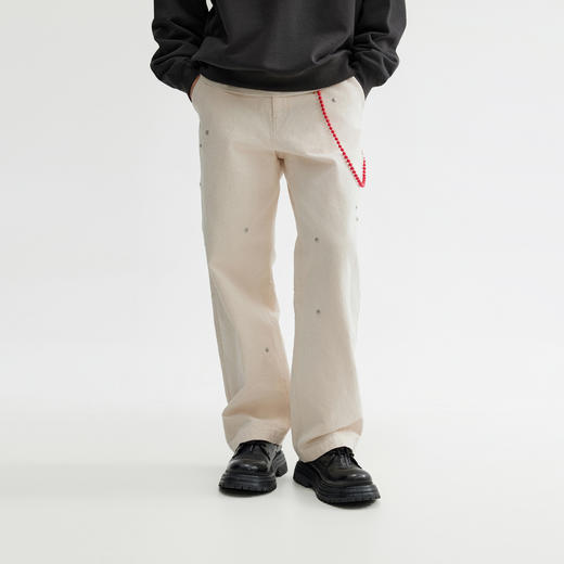 CHINISM赤尘 重磅工装休闲裤男秋季新款美式复古直筒纯棉男士裤子 商品图1