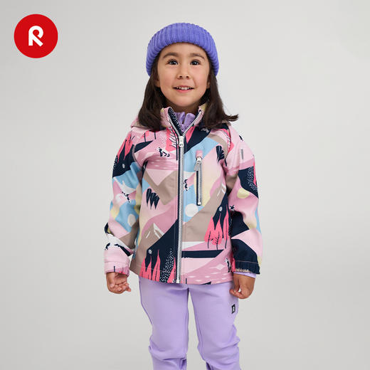 芬兰reima2025男女儿童中童拒风保暖拒水舒适印花运动软壳夹克 商品图1