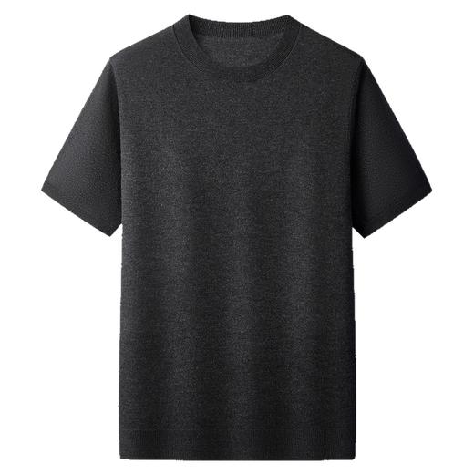 【DX】大依优型大码男士圆领纯色短袖毛衣休闲薄款针织衫简约加肥大码秋季上衣肥佬绵羊毛衫 商品图9