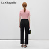 拉夏贝尔/La Chapelle高腰开叉微喇裤显瘦通勤百搭九分休闲裤 商品缩略图2