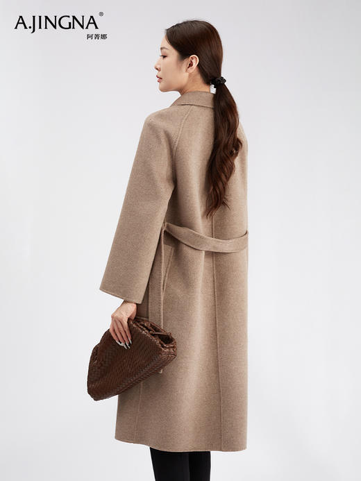【商城同款】阿菁娜羊绒羊毛双面呢大衣F30D211060 商品图2