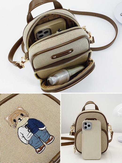 【萌趣满分💖】北包包小熊刺绣斜挎包✨轻便大容量，2025新款都市简约时尚单肩小熊款女式潮流斜挎小包，出街凹造型必备！ 商品图4
