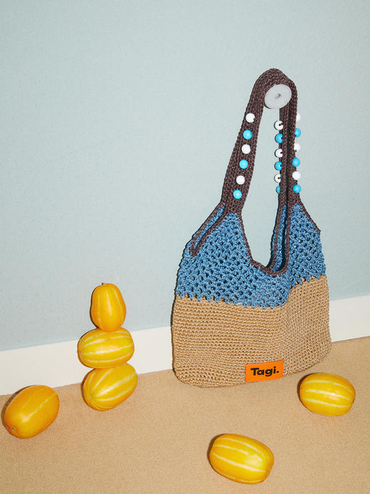 Tagi 机灵果子手工串木珠单肩编织包 商品图3