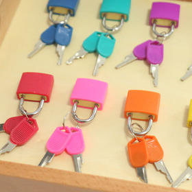 【蒙氏彩色小锁，颜色多样，亲子互动！】蒙台梭利教具 锻炼动手能力 快乐成长 颜色认知 日常生活学习教具 幼儿园智力开发玩具 迷你锁套组-QB