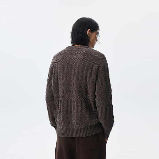 CHINISM赤尘 雪尼尔纱线柔软圆领毛衣男冬季复古半高领针织衫上衣 商品图3