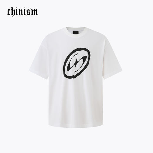 CHINISM赤尘 白色数码印花短袖T恤男夏季新款男士休闲纯棉半袖 商品图0