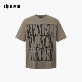 【商场同款】CHINISM赤尘 磨破字母印花t恤男夏季宽松复古短袖