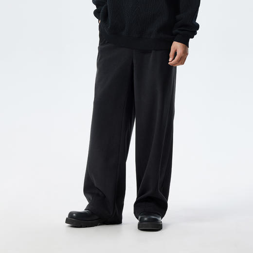 CHINISM赤尘 重磅430G黑色西裤男春秋美式直筒休闲裤男士宽松裤子 商品图2