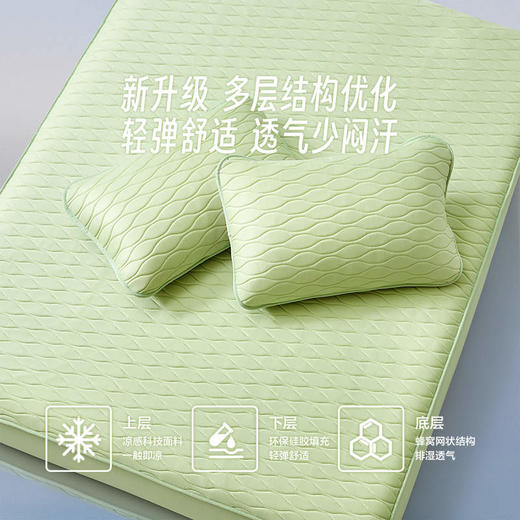 LOVO乐蜗XS  酷爽-丝享云柔A类可水洗硅胶凉席三件套（床笠）180*200*30 商品图2
