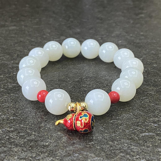 和田玉(白玉-暖白）手串/圆珠12mm/15# 商品图2