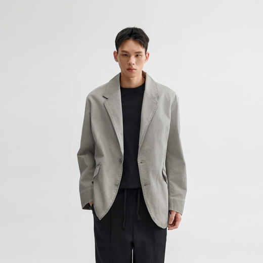 CHINISM赤尘 重磅炒洗做旧西装外套男秋冬复古西服男士外套 商品图0