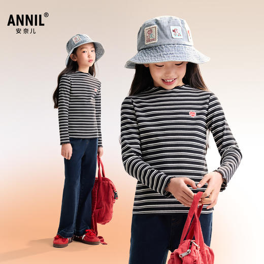 女童中领长袖针织衫秋季新款安奈儿童装EG531576 商品图0