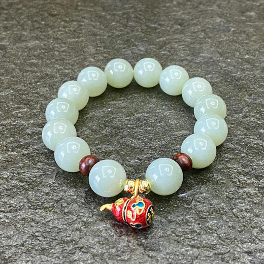 和田玉（青白玉）12mm圆珠手串/15# 商品图2