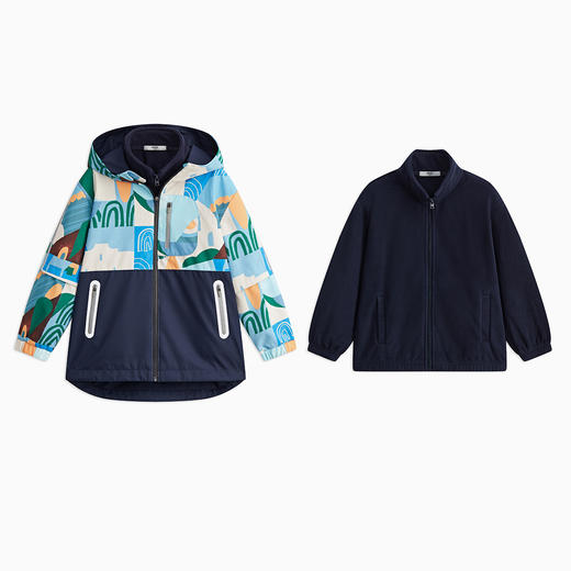 【MQD】童装男童迷彩防水风衣秋冬款儿童三合一儿童外套 商品图3