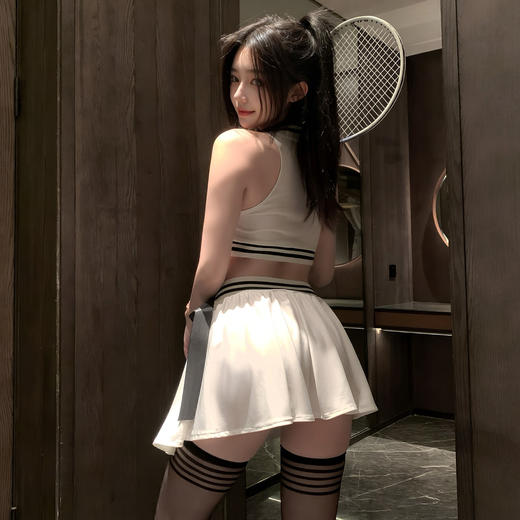 霏慕 网球女神运动分体套装ZY38 原创情趣内衣热辣性感风网球制服大尺度免脱约会战袍 商品图6