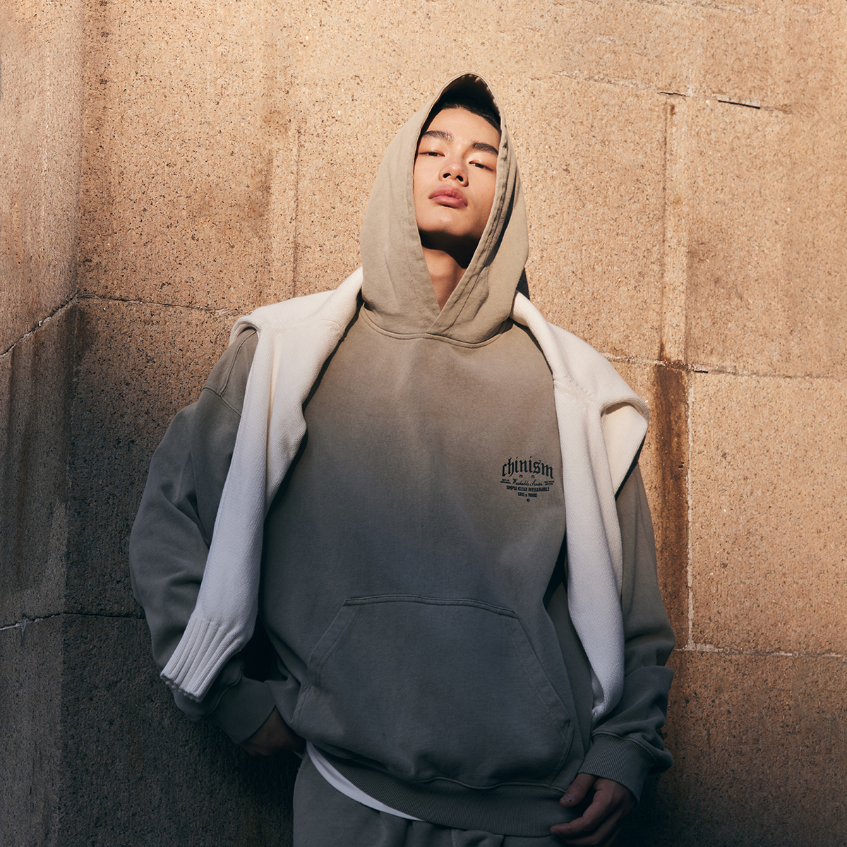 【水洗系列】CHINISM赤尘 重磅475G连帽卫衣男美式复古做旧上衣