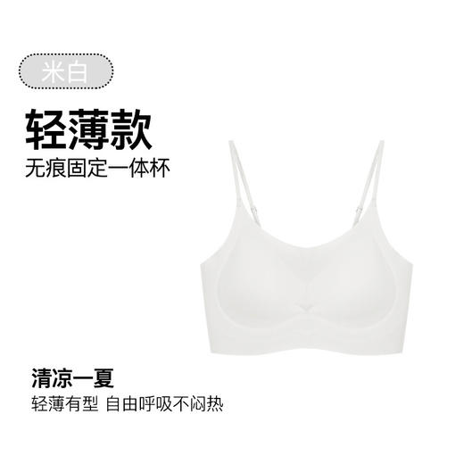特价清不退换！官网299！U家轻薄无痕细肩带固定杯背心式内衣女 果冻胶软支撑U型美背文胸罩 商品图8