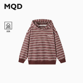 【MQD】小灯塔男大童秋季新品学院风运动休闲条纹连帽卫衣