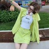 MZ翻领无袖短袖外套配半裙两件套（绿）夏季952010030321 商品缩略图0