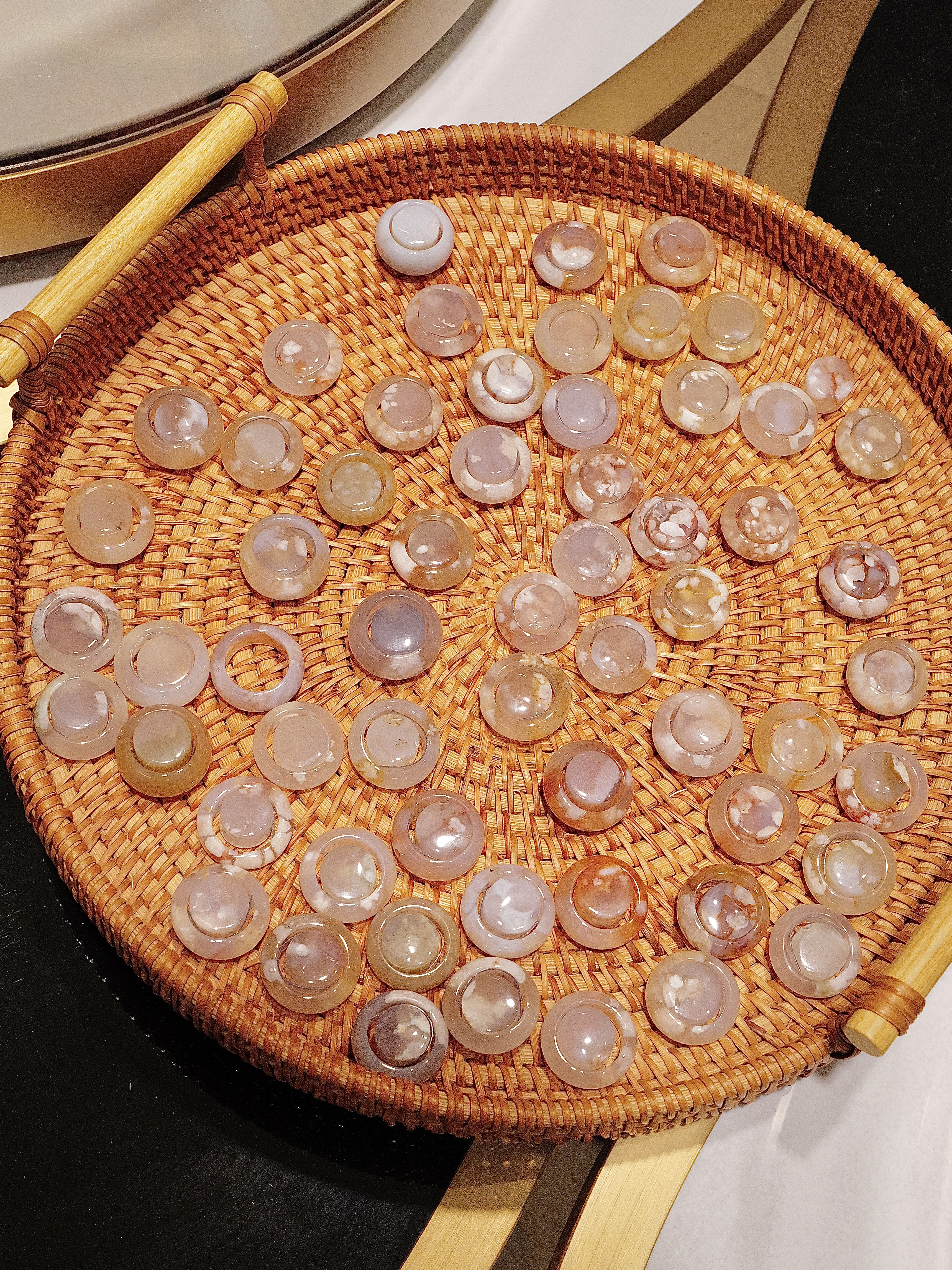 马达加斯加 宝藏系樱花玛瑙diy吊坠配饰套圈 颜色随机(3-5天左右)