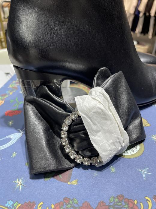 【超惠秒】GUCCI 古驰 女士可拆卸珠宝蝴蝶结 真皮高跟及踝靴11856 商品图9