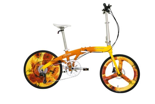 UPLAND梵高艺术涂装系列超轻铝合金梵高定制封闭轮折叠车 向日葵涂装 商品图1