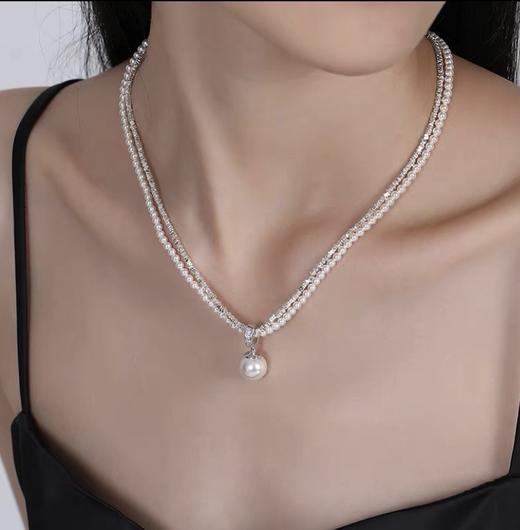 【碎银叠浪 · 珠光叙事】✨欧美设计师作品 🎊经典珍珠吊坠+双层链，美呆了！！🤩 商品图3
