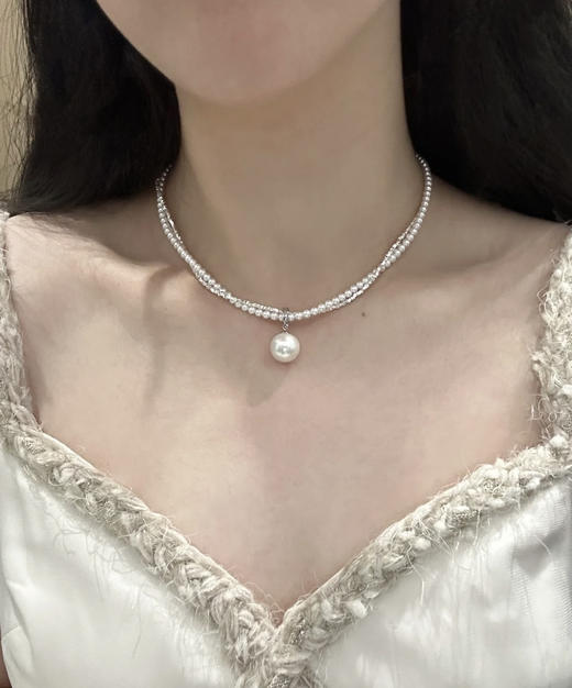 【碎银叠浪 · 珠光叙事】✨欧美设计师作品 🎊经典珍珠吊坠+双层链，美呆了！！🤩 商品图8