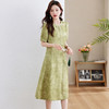新中式国风改良旗袍连衣裙，复古盘扣气质显瘦晕染裙子HR-XYSP6061 商品缩略图2
