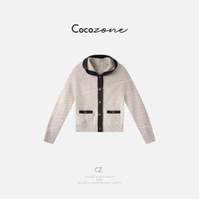 COCO ZONE 刘一一 “BC美学毛衣”绵羊毛混纺连帽外套 CD1A1171