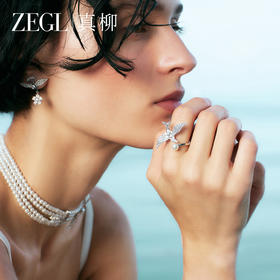 ZEGL设计师飞鸟戒指女小众设计轻奢燕子开口食指戒人造珍珠指环