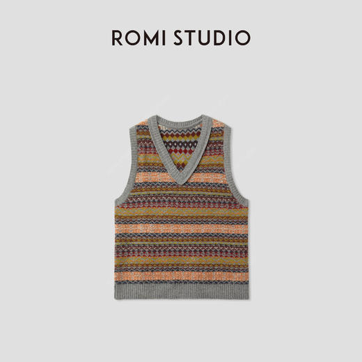 ROMI STUDIO“优雅松弛”羊毛费尔岛柔软细腻毛织背心 RWCAST5225 商品图0