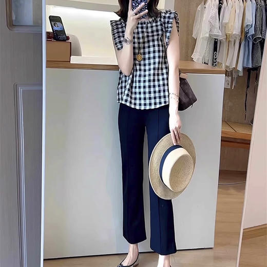 裁缝学苑AQ524后开叉花边小飞袖无袖衬衫纸样休闲裤套装女装裤子版型 商品图2