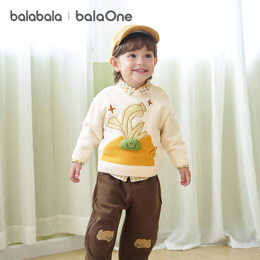 巴拉巴拉balaOne婴儿毛衣宝宝2025冬季新款打底衫针织衫套头毛衫 商品图0
