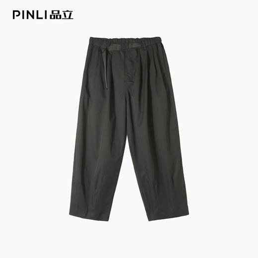 PINLI品立春夏新款宽松直筒休闲长裤男士纯色百搭潮流弯刀裤GD253117013 商品图5