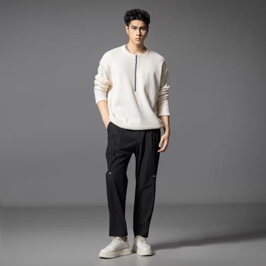 PINLI品立春季新款潮牌半拉链圆领T恤男士百搭长袖休闲打底衫B253111001 商品图4