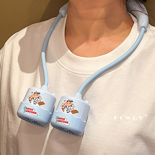 蜡笔小新挂脖式usb充电款风扇 小型随身便携 “小新陪你清凉一夏🌬️！挂脖式USB风扇，解锁随身降温新姿势❄️” 商品图3