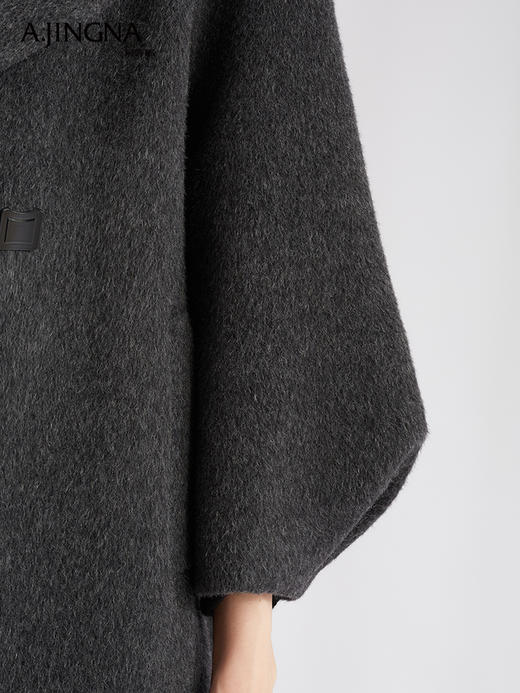 【商城同款】阿菁娜解构灯笼袖法式宫廷风元素羊驼毛大衣F30D211020 商品图4