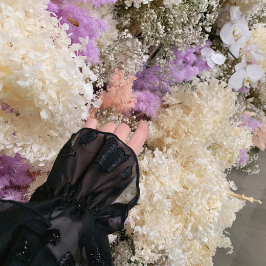 金蘑菇菇【清冷画报 黑花组】上衣/连衣裙！真丝质感烧花！ 商品图3