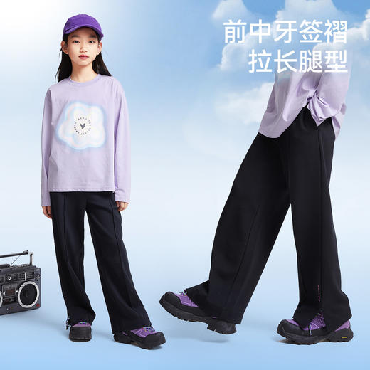 女童全腰针织单裤春季新款安奈儿童装EG516014 商品图1