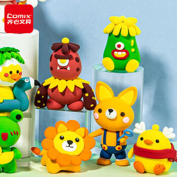 齐心(Comix)12色加赠5袋超轻粘土 儿童黏土彩泥橡皮泥美术 学生手工DIY玩具儿童开学必备用品XSS19-12 商品图1