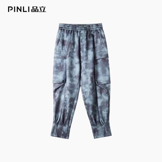 PINLI品立2025秋季新款潮牌扎染迷彩束脚工装裤男士宽松休闲长裤B253117033 商品图3
