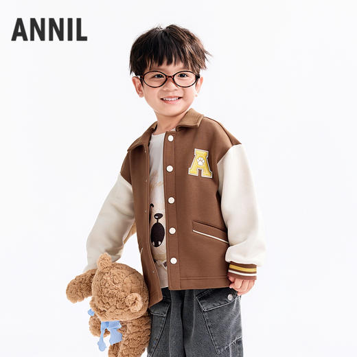 【实体店同款】男童翻领针织外套秋季新款安奈儿童装XB535174 商品图1
