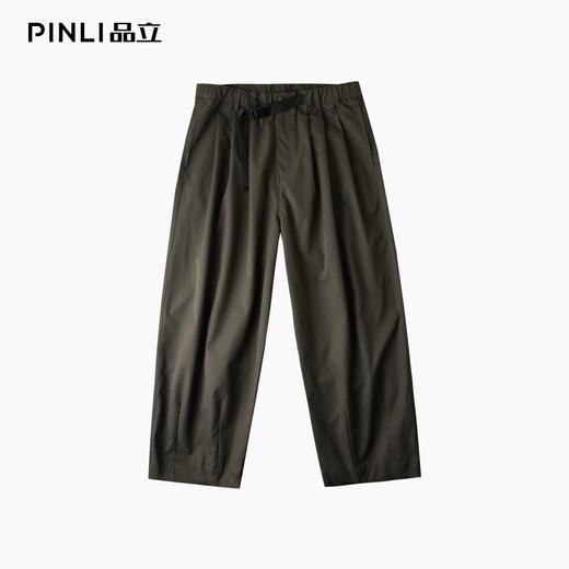 PINLI品立春夏新款宽松直筒休闲长裤男士纯色百搭潮流弯刀裤GD253117013 商品图4
