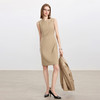 IWY/卡其色修身连衣裙女高端羊毛西装裙中长款秋冬内搭职业装Q1442 商品缩略图1