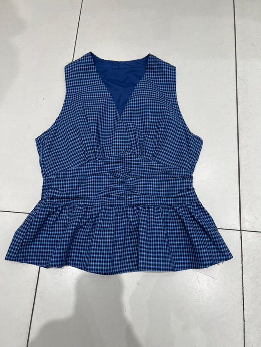 【门店同款】ENJOY夏季“海风”蓝格纹上衣 163543974 商品图0