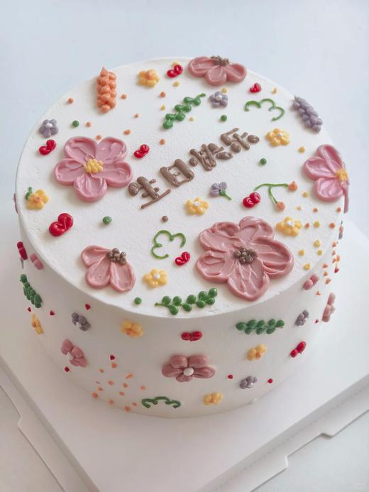 多款式~多巴胺色五彩斑斓裱花蛋糕-低糖处理无添加 商品图0