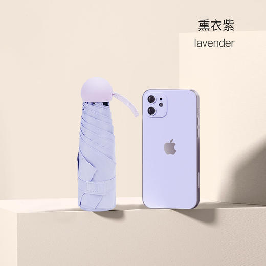 红叶 五折胶囊伞防晒防雨超轻黑胶伞 3535 商品图6