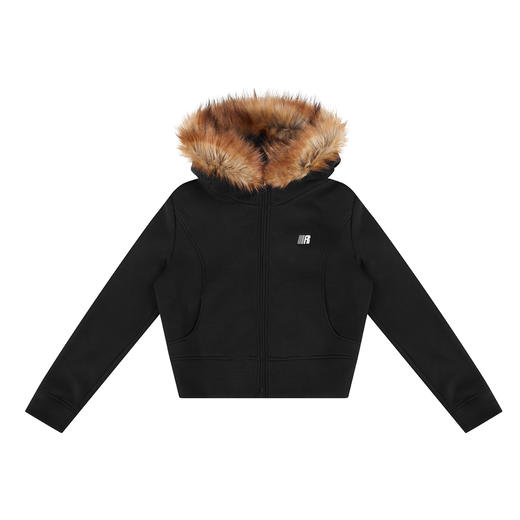 FDR官方店 R字刺绣美式复古毛领开衫连帽卫衣女秋季短款开衫外套 商品图4